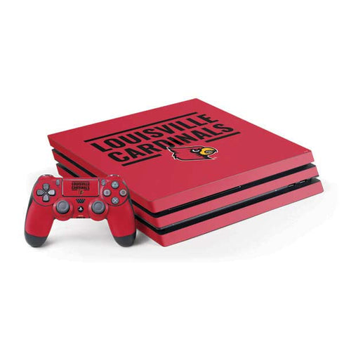 University of Louisville Cardinals Striped PlayStation PS4 Skins
